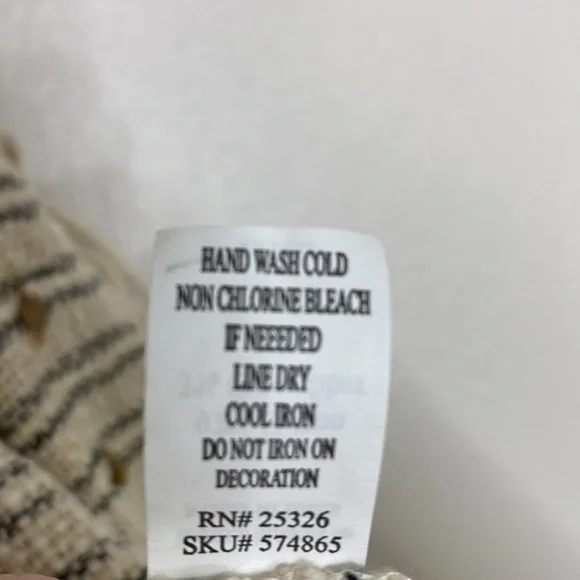 World Market Cream Stripe Fringe Embellished Jacket - Picture 5 of 5